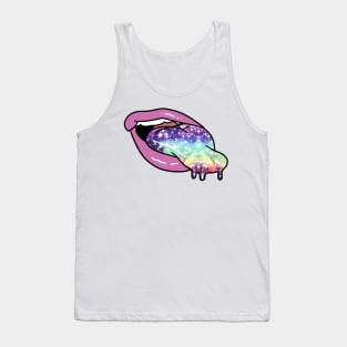 Slimy Space Tongue and Lips Tank Top